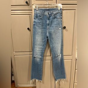Mother Hustler Ankle Fray Denim